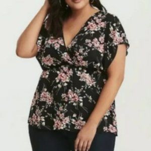Torrid Floral Top Tie Back Top Size 2 Women